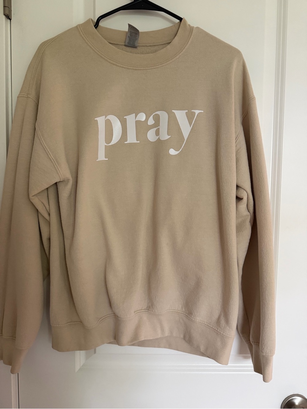 Pray Graphic Crewneck Sweatshirt - Cream
